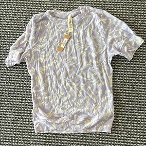 NWT SKIMS Logo Mesh t shirt Lilac Swirl Size Large